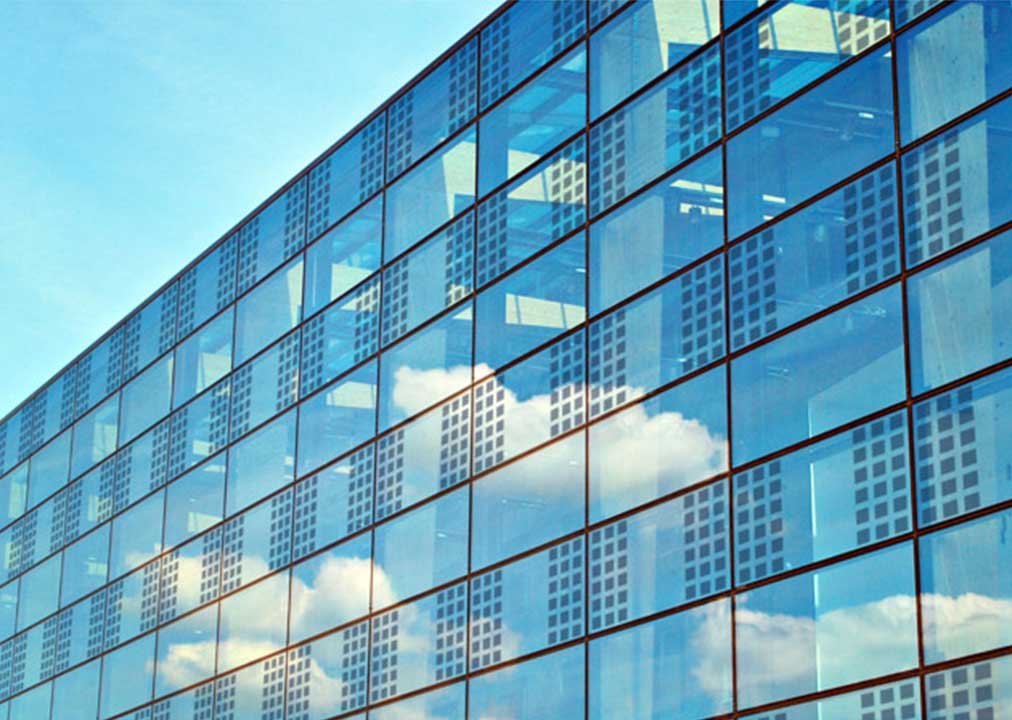 Solar panel on factory building